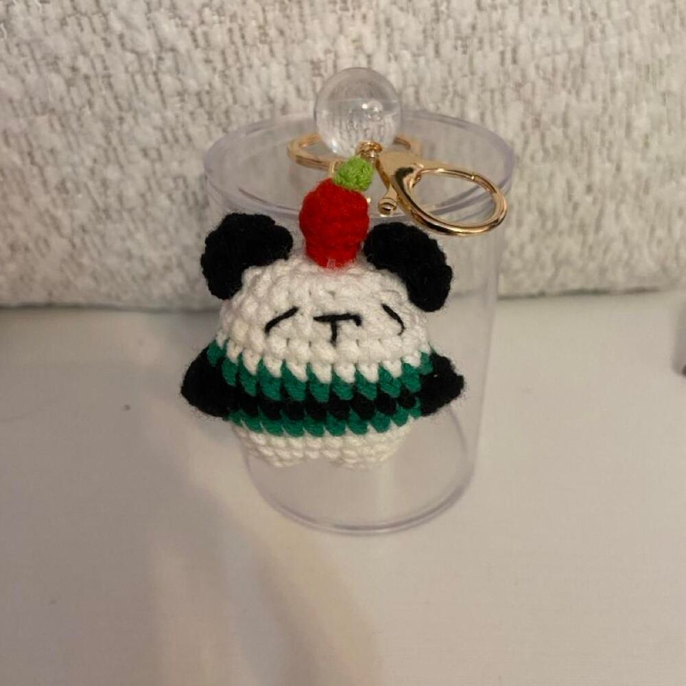 Handmade Crocheted Keychain Panda
